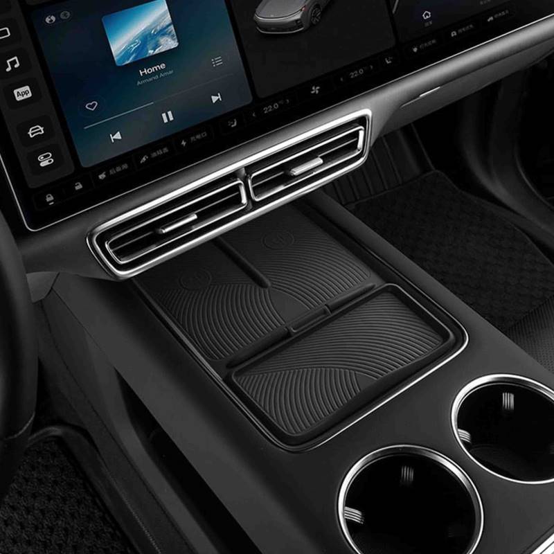 Flip Cover Gizli Maqnit Simsiz Şarj Yastığı Qara (Android Wireless Tez Şarj)