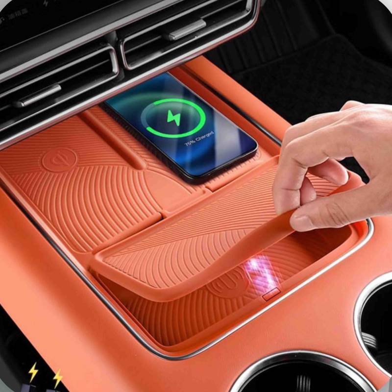 Flip Cover Gizli Maqnit Simsiz Şarj Yastığı Qəhvəyi (Android Wireless Tez Şarj)